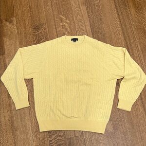 Peter Millar Cashmere Yellow Crewneck Sweater Mens L